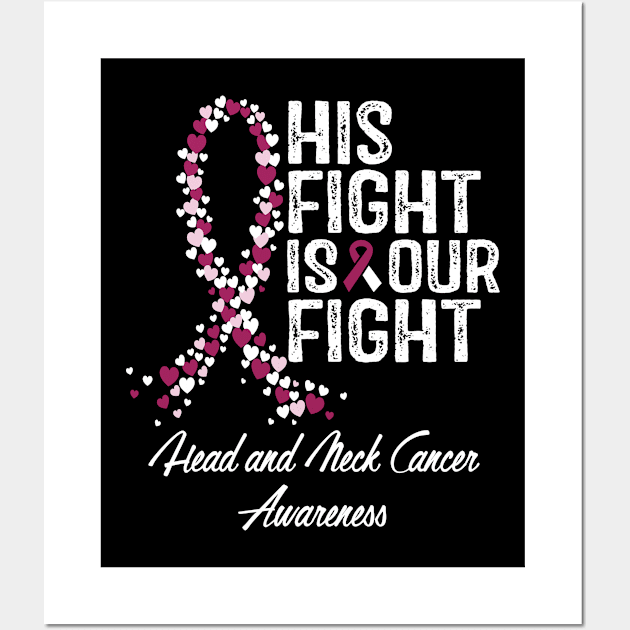 Head and Neck Cancer Awareness His Fight Is Our Fight Wall Art by RW